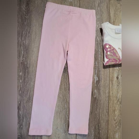 White and pink long sleeve butterfly bling sweater and leggings Set Size 4T - Picture 10 of 11
